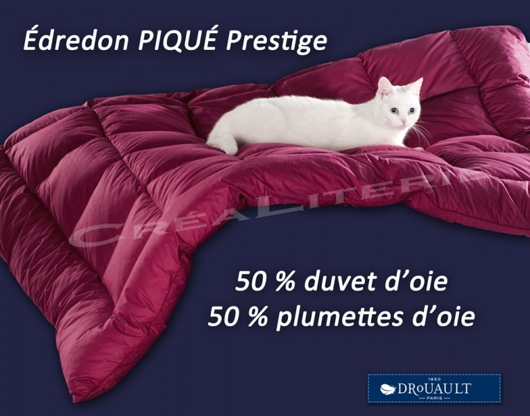 Édredon Duvet Piqué Prestige drouault 70 % duvet d'oie et 30 %